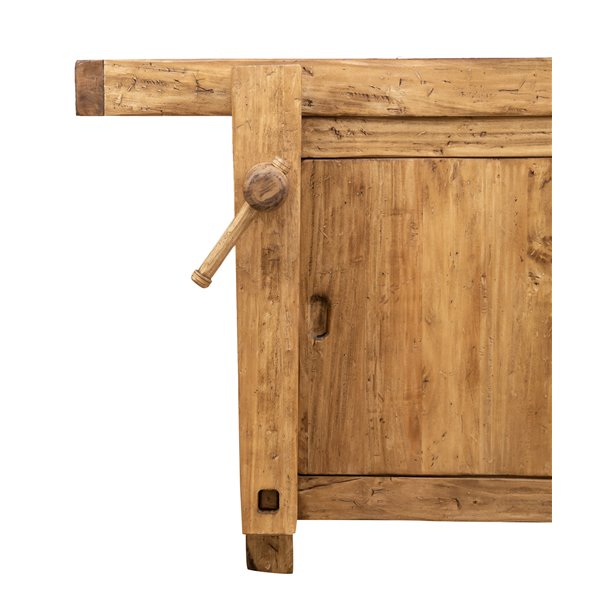 Banc de tamplar, L184*74*H92 cm, usi glisante, natur antic, lemn masiv [6]