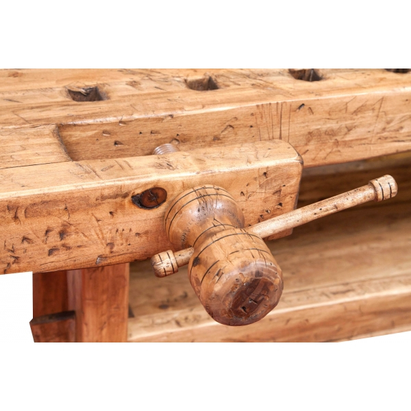 Banc de tamplar, L194*84*H90 cm,  natur antic, lemn masiv [3]