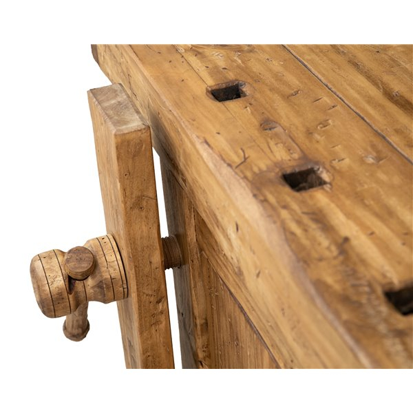 Banc de tamplar, L184*74*H92 cm, usi glisante, natur antic, lemn masiv [9]
