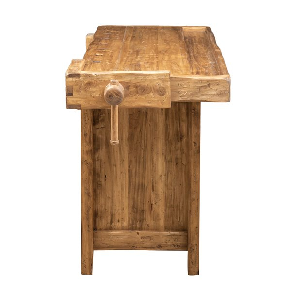 Banc de tamplar, L184*74*H92 cm, usi glisante, natur antic, lemn masiv [5]