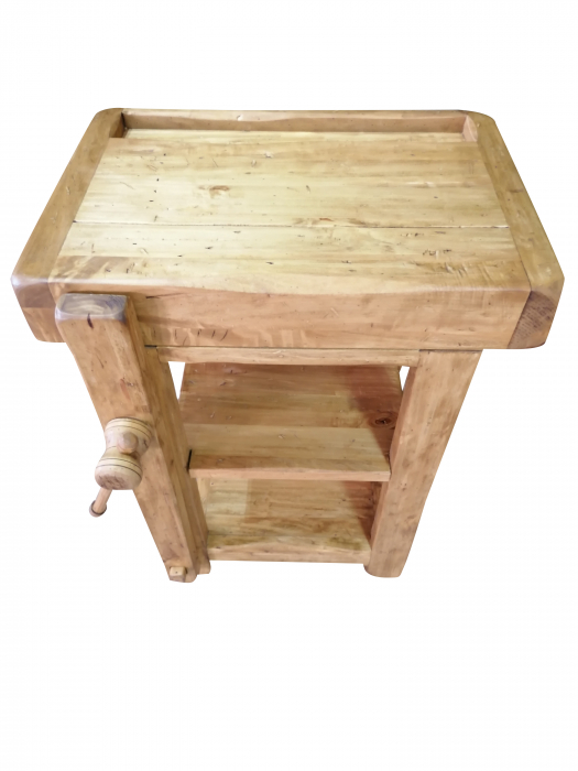 Banc de tamplar, L64*57*H82 cm,  natur antic, lemn masiv [3]