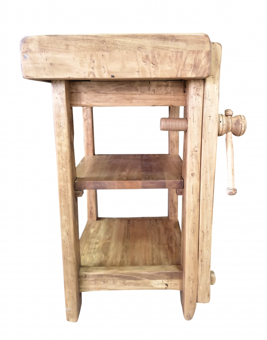 Banc de tamplar, L64*57*H82 cm,  natur antic, lemn masiv [5]