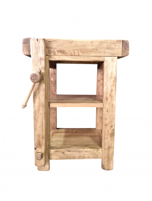 Banc de tamplar, L64*57*H82 cm,  natur antic, lemn masiv [2]