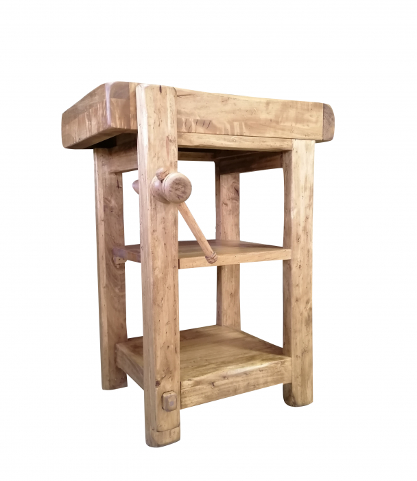 Banc de tamplar, L64*57*H82 cm,  natur antic, lemn masiv [1]
