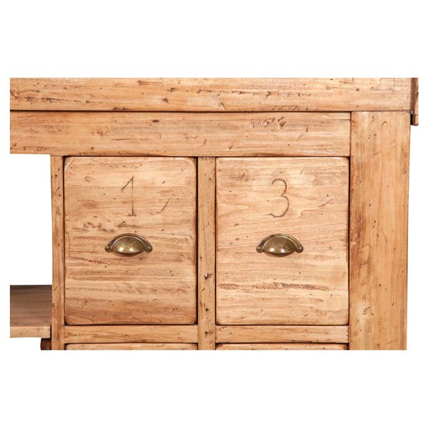 Banc de tamplar, L184*74*H92 cm, 4 sertare, natur antic, lemn masiv [13]