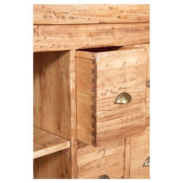 Banc de tamplar, L184*74*H92 cm, 4 sertare, natur antic, lemn masiv [3]