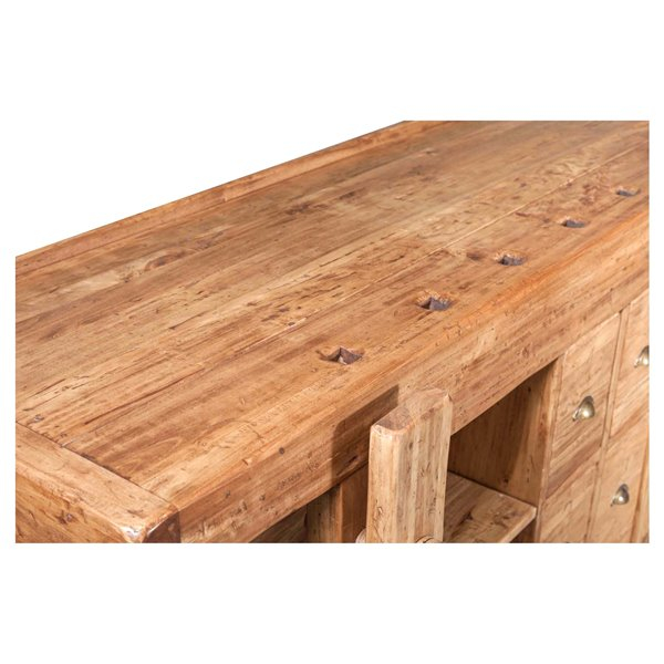 Banc de tamplar, L184*74*H92 cm, 4 sertare, natur antic, lemn masiv [7]