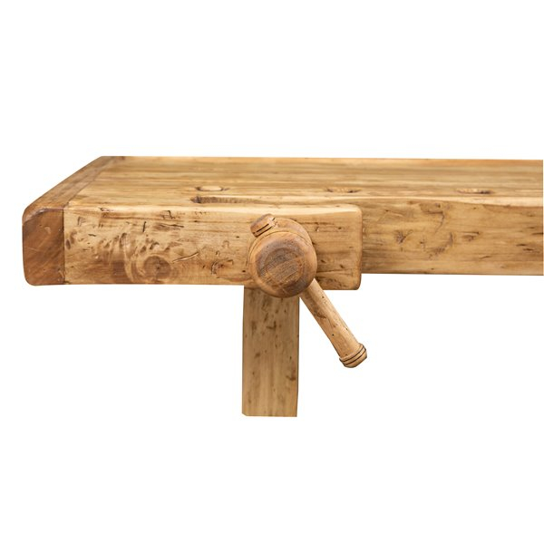 Banc de tamplar, L126*69*H90 cm, natur antic, lemn masiv [5]