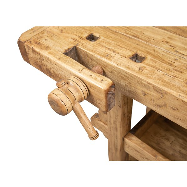 Banc de tamplar, L126*69*H90 cm, natur antic, lemn masiv [4]