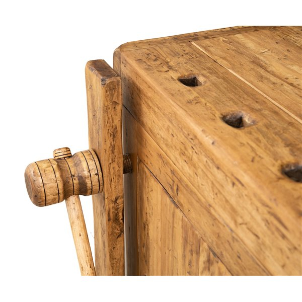 Banc de tamplar,  L119*63*H90 cm, usi glisante, natur antic, lemn masiv [8]