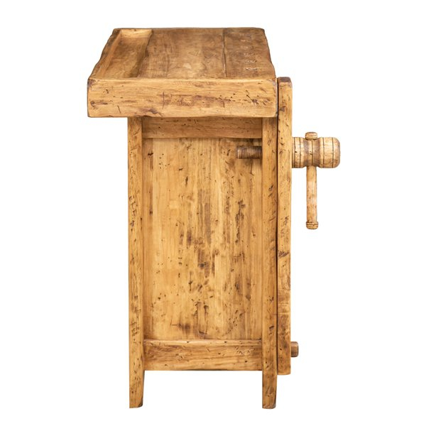 Banc de tamplar,  L119*63*H90 cm, usi glisante, natur antic, lemn masiv [5]