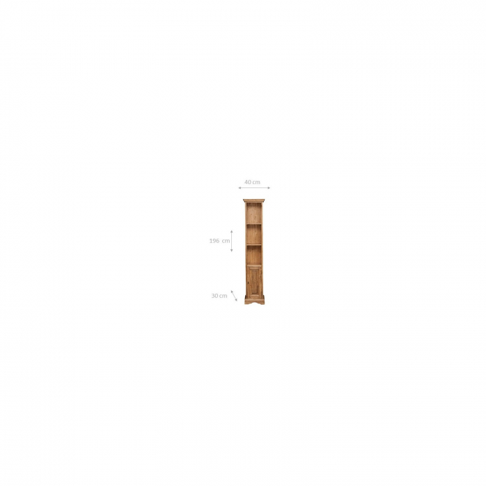 Bibliotecă mică, L40*30*H196 cm, natur antichizat, lemn masiv [2]