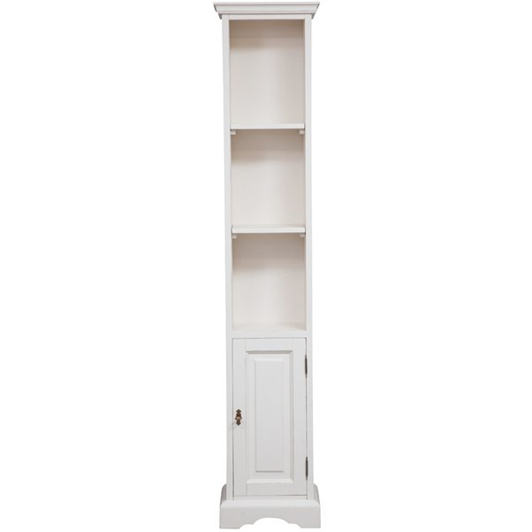 Bibliotecă mică, L40*30*H196 cm, alb antichizat, lemn masiv [1]