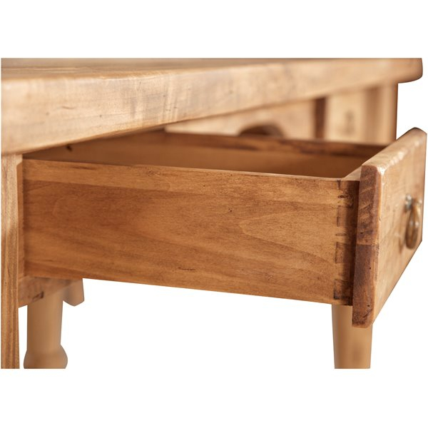 Birou,  L184*92*H78 cm, 2 sertare, natur antichizat, lemn masiv [4]