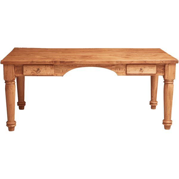 Birou,  L184*92*H78 cm, 2 sertare, natur antichizat, lemn masiv [5]