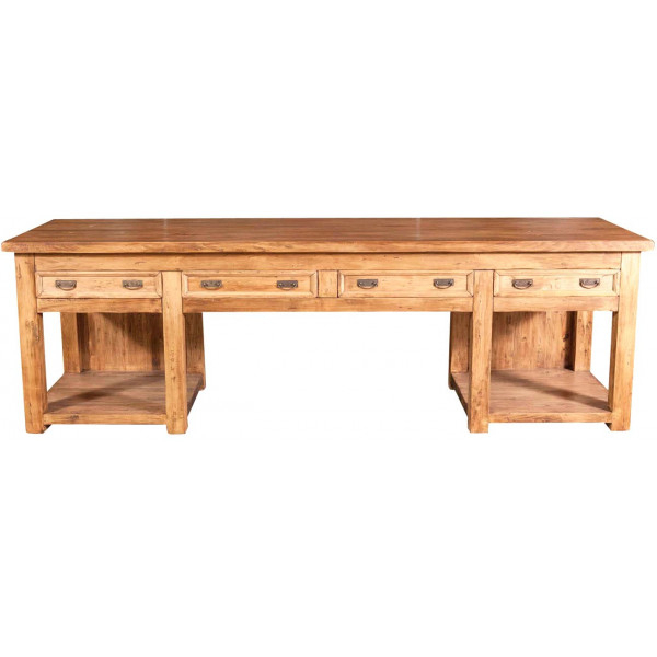 Birou, L300*90*H97 cm, natur antichizat,  lemn masiv [3]