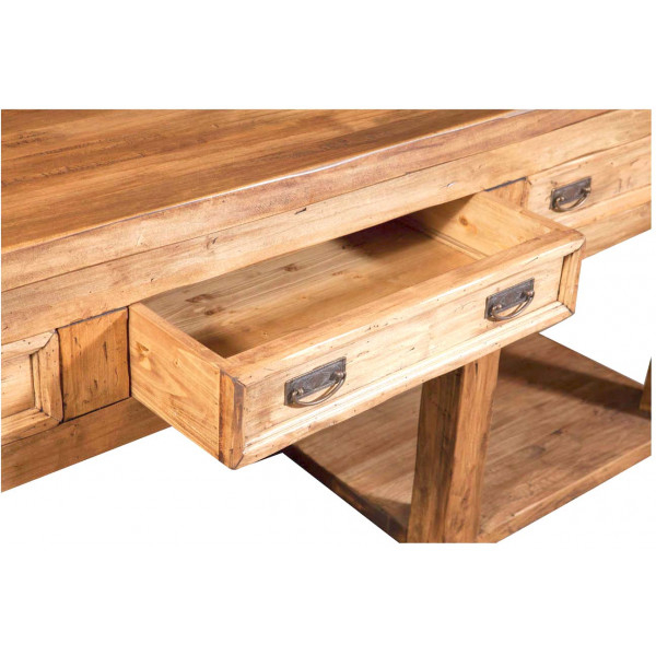 Birou, L300*90*H97 cm, natur antichizat,  lemn masiv [6]