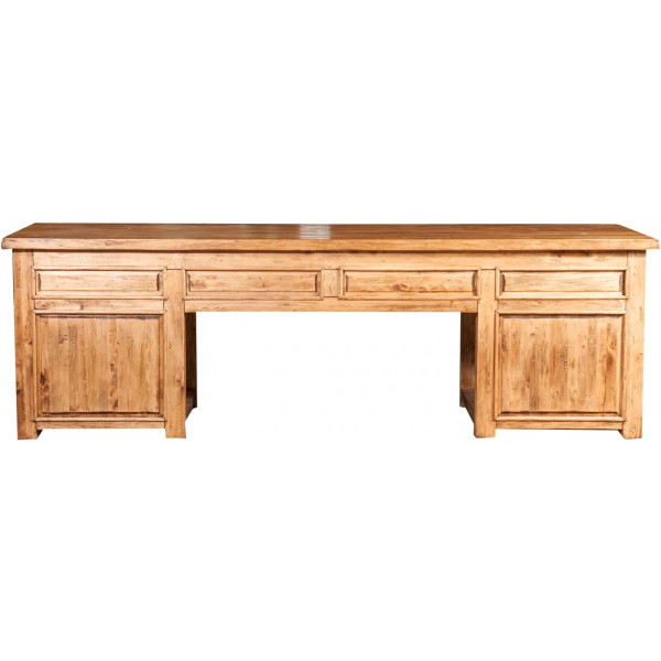 Birou, L300*90*H97 cm, natur antichizat,  lemn masiv [5]