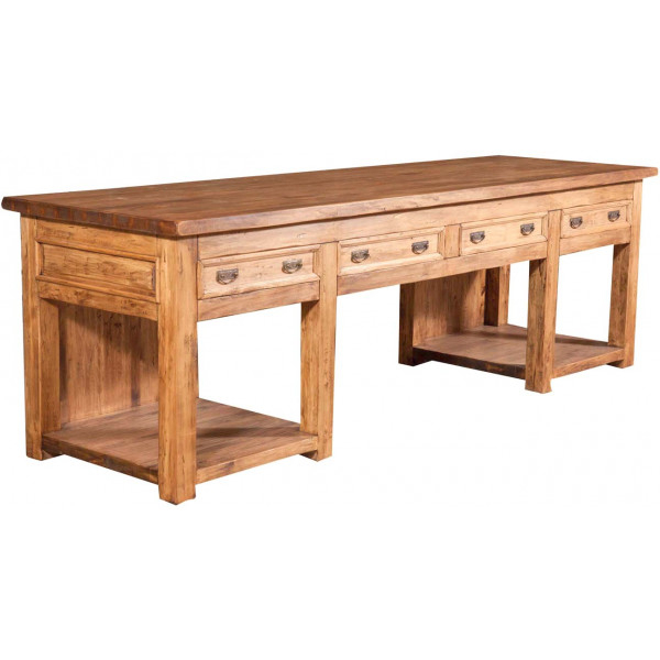 Birou, L300*90*H97 cm, natur antichizat,  lemn masiv [1]