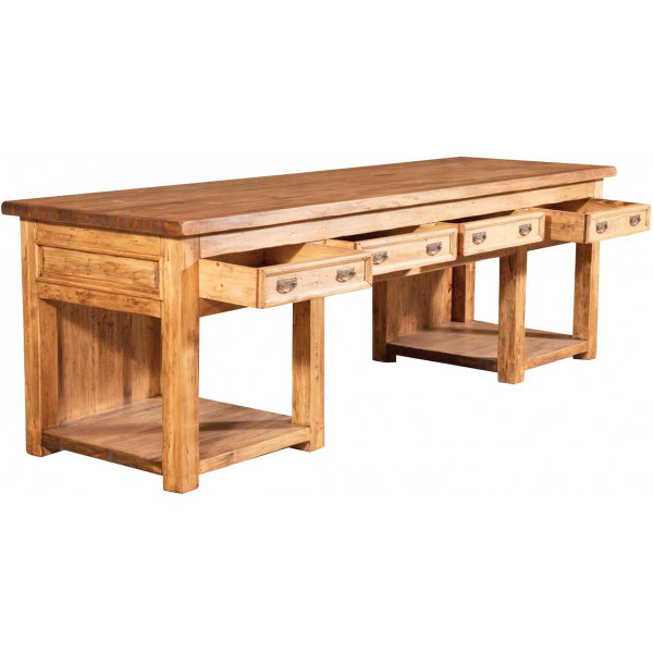 Birou, L300*90*H97 cm, natur antichizat,  lemn masiv [4]