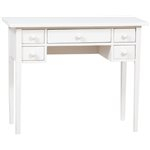 Birou,  L100*48*H80 cm, 5 sertare, alb antic, lemn masiv [1]