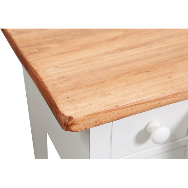 Birou,  L100*48*H80 cm, 5 sertare, alb/natur antic, lemn masiv [3]