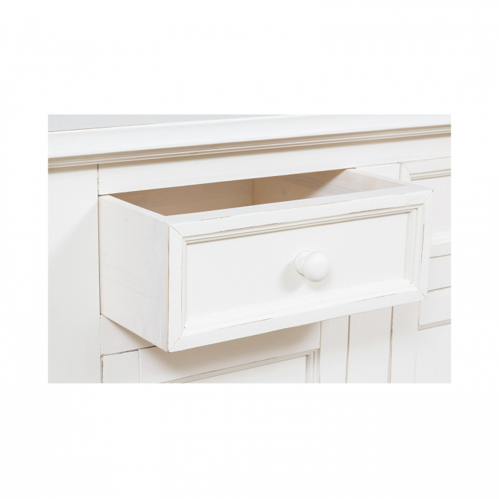 Bufet L110*45*H103 cm,  2 usi 2 sertare,  alb antic [6]