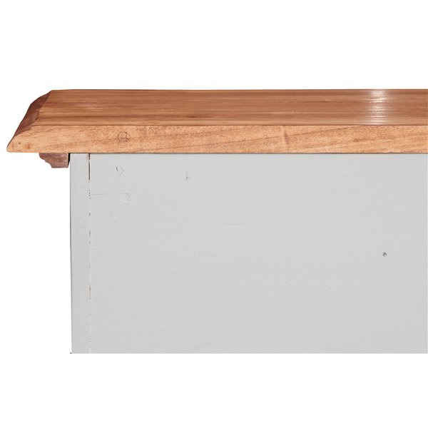 Bufet, L110*45*H103 cm,  2 usi 2 sertare, alb/natur antic [6]