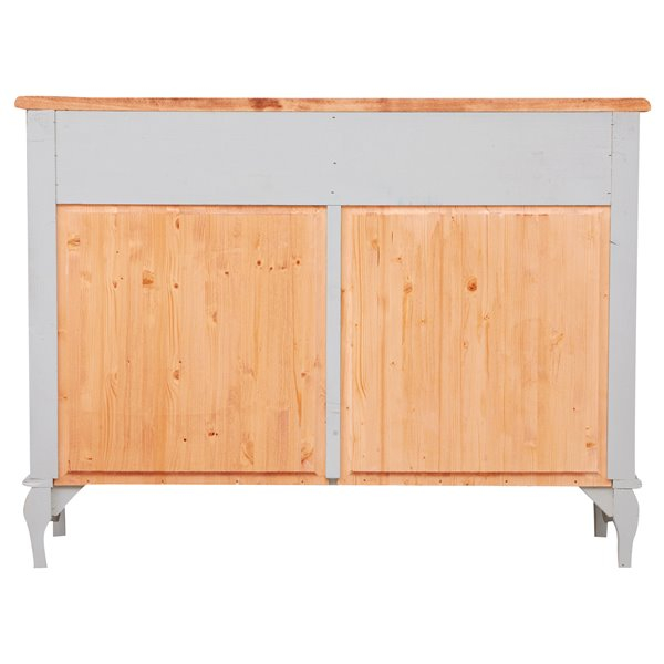 Bufet, L123*42*H92.5 cm, 2 usi 2 sertare, alb/natur antic [3]