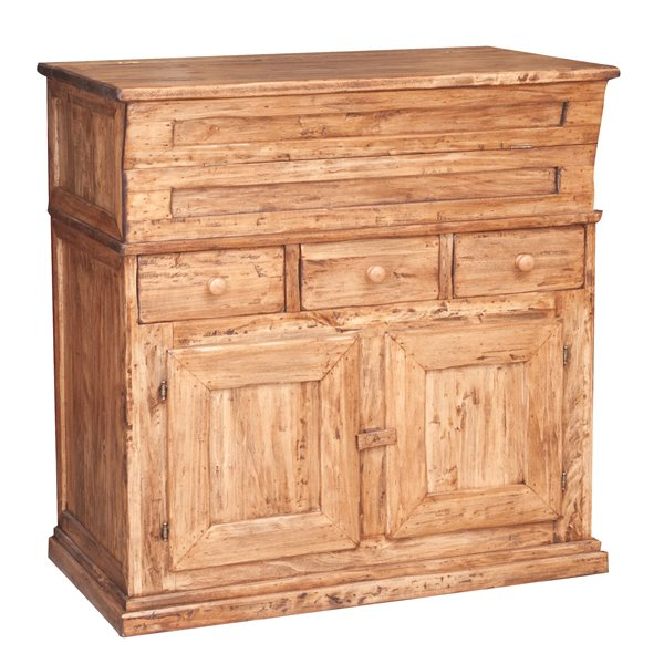 Bufet, L100*55*H101 cm,  2 usi 3 sertare, blat rabatabil, lemn masiv [2]
