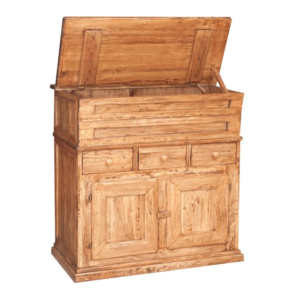 Bufet, L100*55*H101 cm,  2 usi 3 sertare, blat rabatabil, lemn masiv [4]