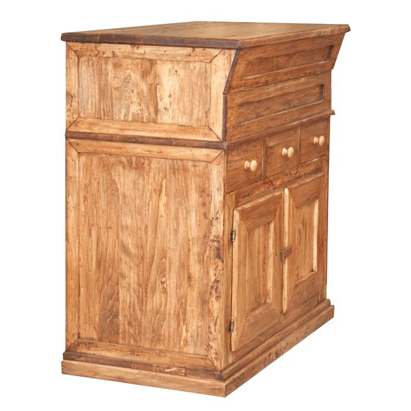Bufet, L100*55*H101 cm,  2 usi 3 sertare, blat rabatabil, lemn masiv [3]