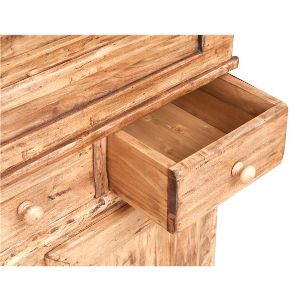 Bufet, L100*55*H101 cm,  2 usi 3 sertare, blat rabatabil, lemn masiv [14]