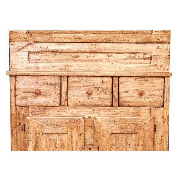 Bufet,  L81*45*H92 cm, 2 usi 3 sertare, blat rabatabil, lemn masiv [9]