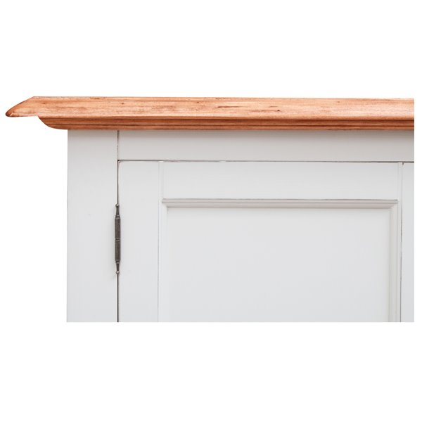 Bufet, L135*45*H92 cm, 2 usi 4 sertare, alb/natur [7]