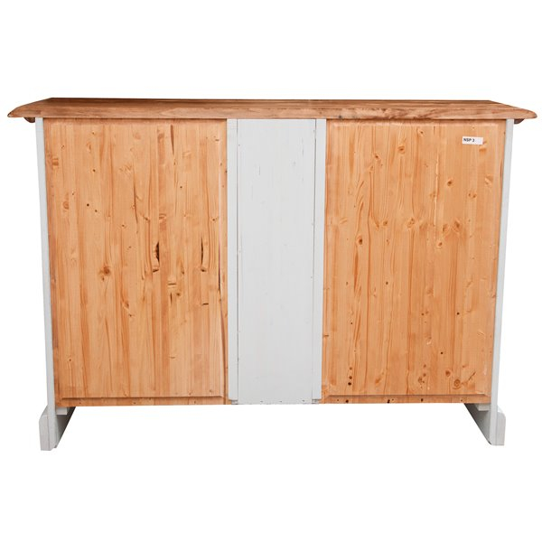 Bufet, L135*45*H92 cm, 2 usi 4 sertare, alb/natur [8]