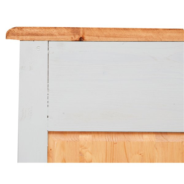 Bufet, L170*42*H90 cm,  2 usi 4 sertare, alb/natur antic [4]