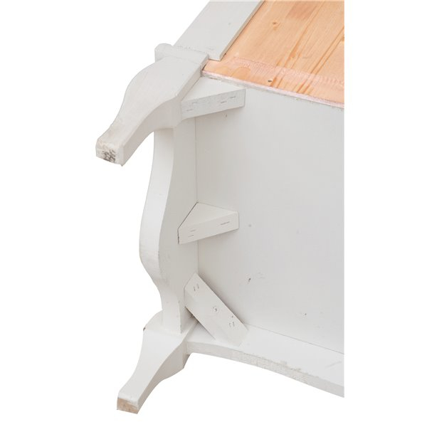 Bufet, L170*42*H90 cm,  2 usi 4 sertare, alb/natur antic [7]