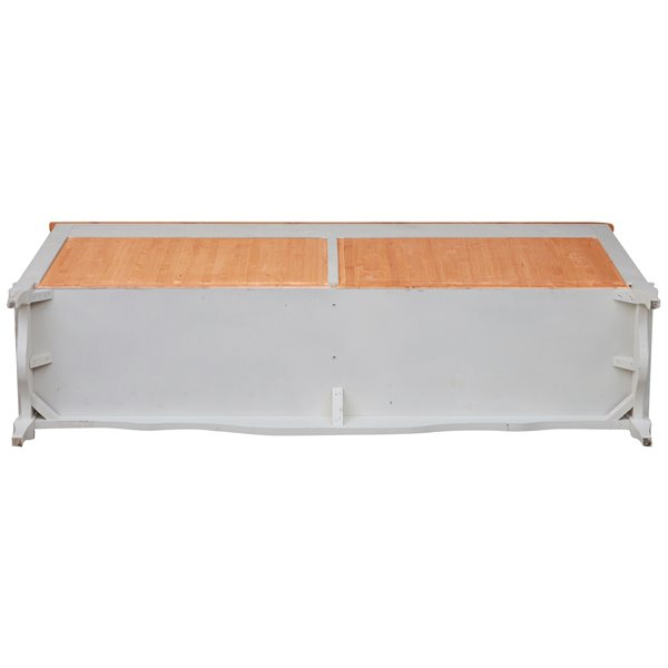 Bufet, L170*42*H90 cm,  2 usi 4 sertare, alb/natur antic [6]