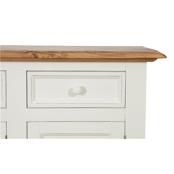 Bufet, L156*45*H103 cm 3 usi 3 sertare, alb/natur antic [3]