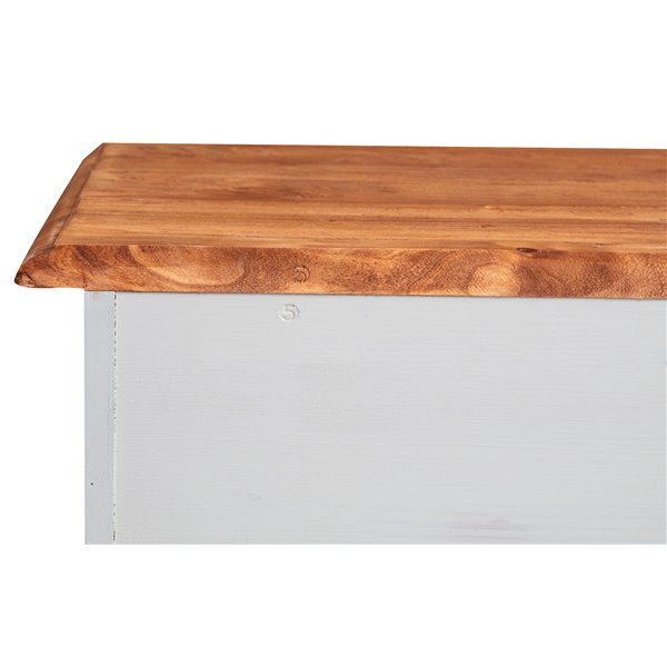 Bufet, L197*50*H91 cm, 3 usi glisante 3 sertare alb/natur antic [9]