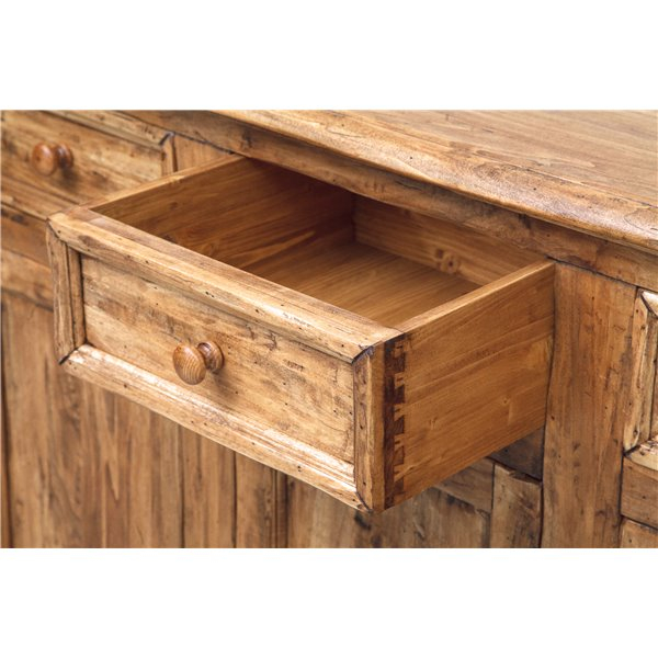 Bufet, L202*45*H103 cm,  4 usi 4 sertare, lemn masiv [2]