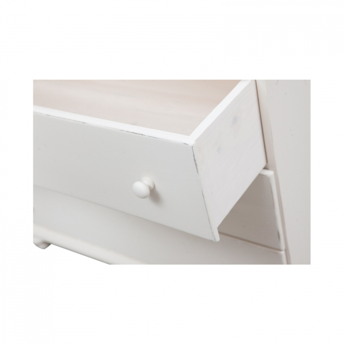 Comoda, L114*48*H99 cm, alb antichizat, lemn masiv [4]
