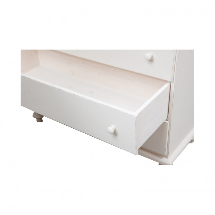 Comoda, L114*48*H99 cm, alb antichizat, lemn masiv [5]