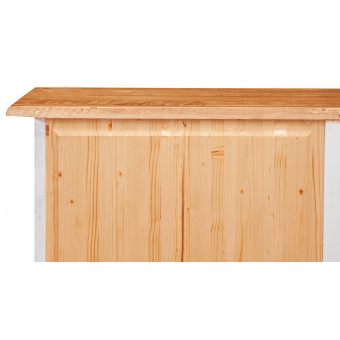 Comoda, L114*48*H99 cm, alb/natur antichizat, lemn masiv [7]