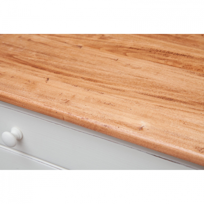 Comoda, L114*48*H99 cm, alb/natur antichizat, lemn masiv [6]