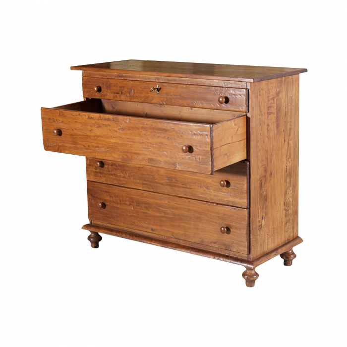 Comoda, L114*48*H99 cm, nuc antichizat, lemn masiv [3]