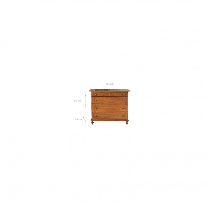 Comoda, L114*48*H99 cm, nuc antichizat, lemn masiv [2]