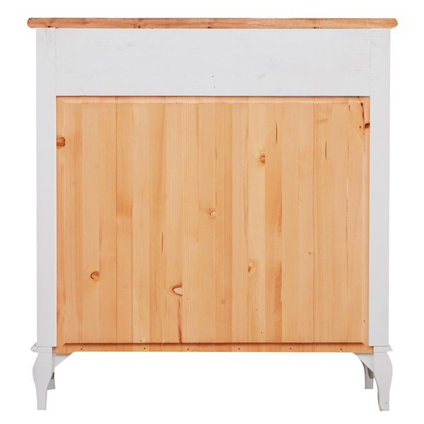 Comodă, L100*45*H106 cm, alb antic/natur antic, ,  lemn masiv [10]