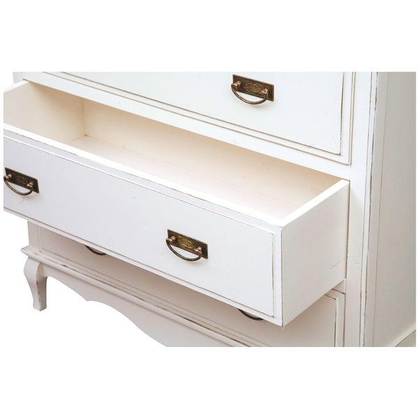 Comodă, L100*45*H106 cm, alb antic/natur antic, ,  lemn masiv [9]